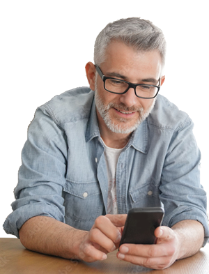 man texting